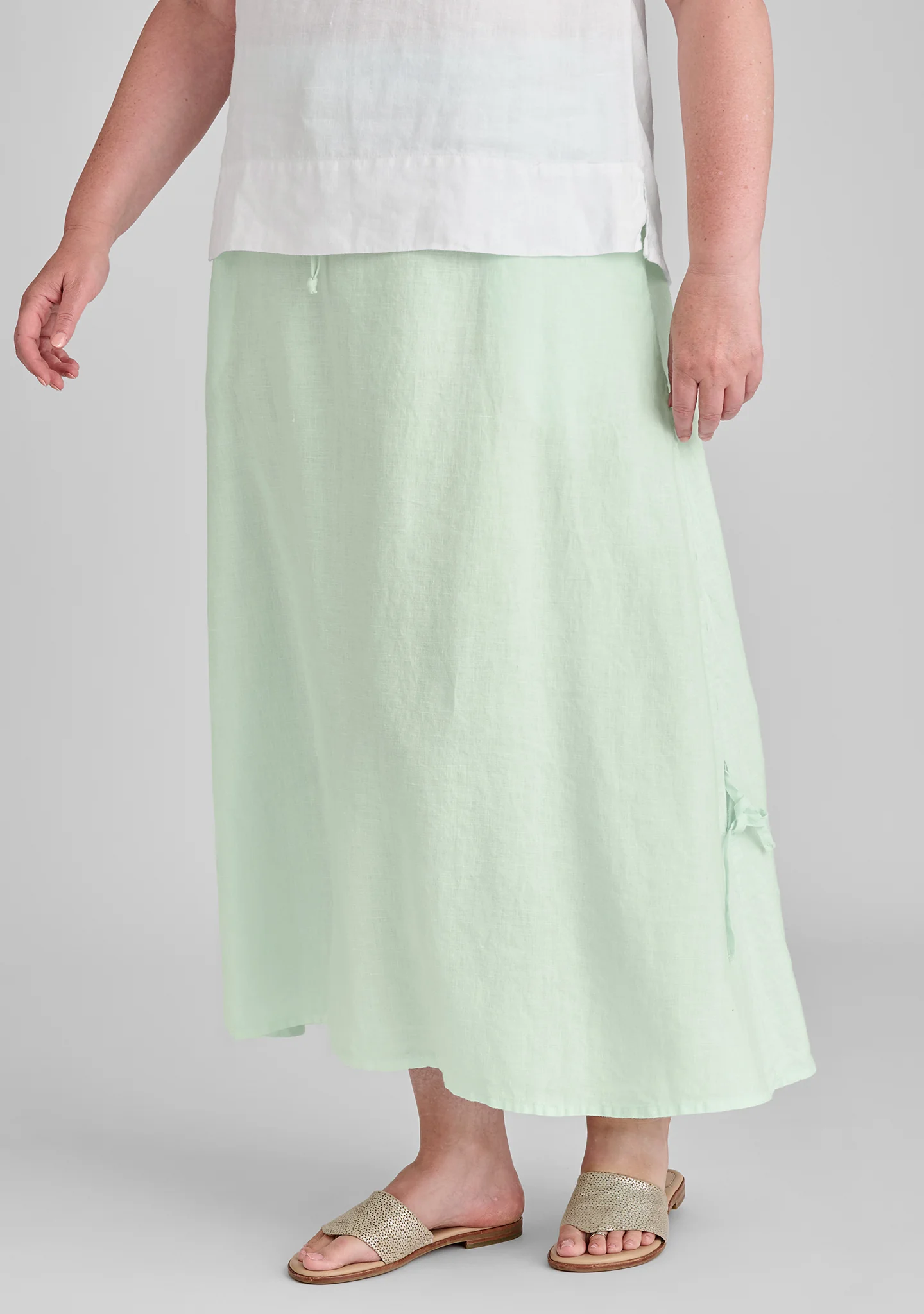 Cinched Skirt - Linen Maxi Skirt - FINAL SALE - Image 4