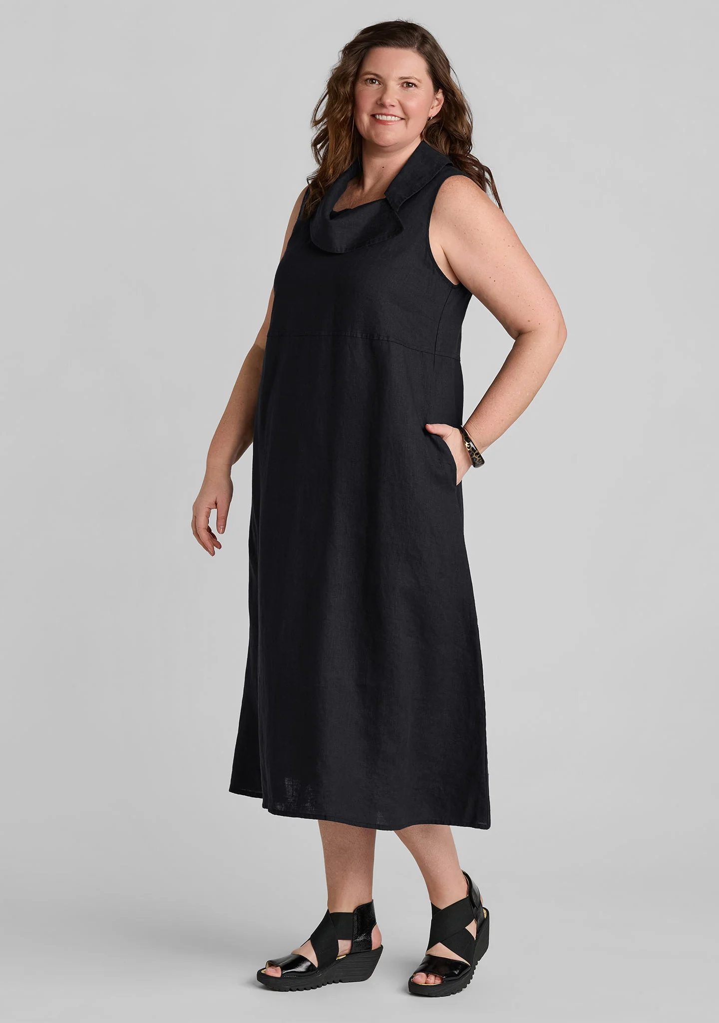 Collar Dress - Linen Maxi Dress - Image 3
