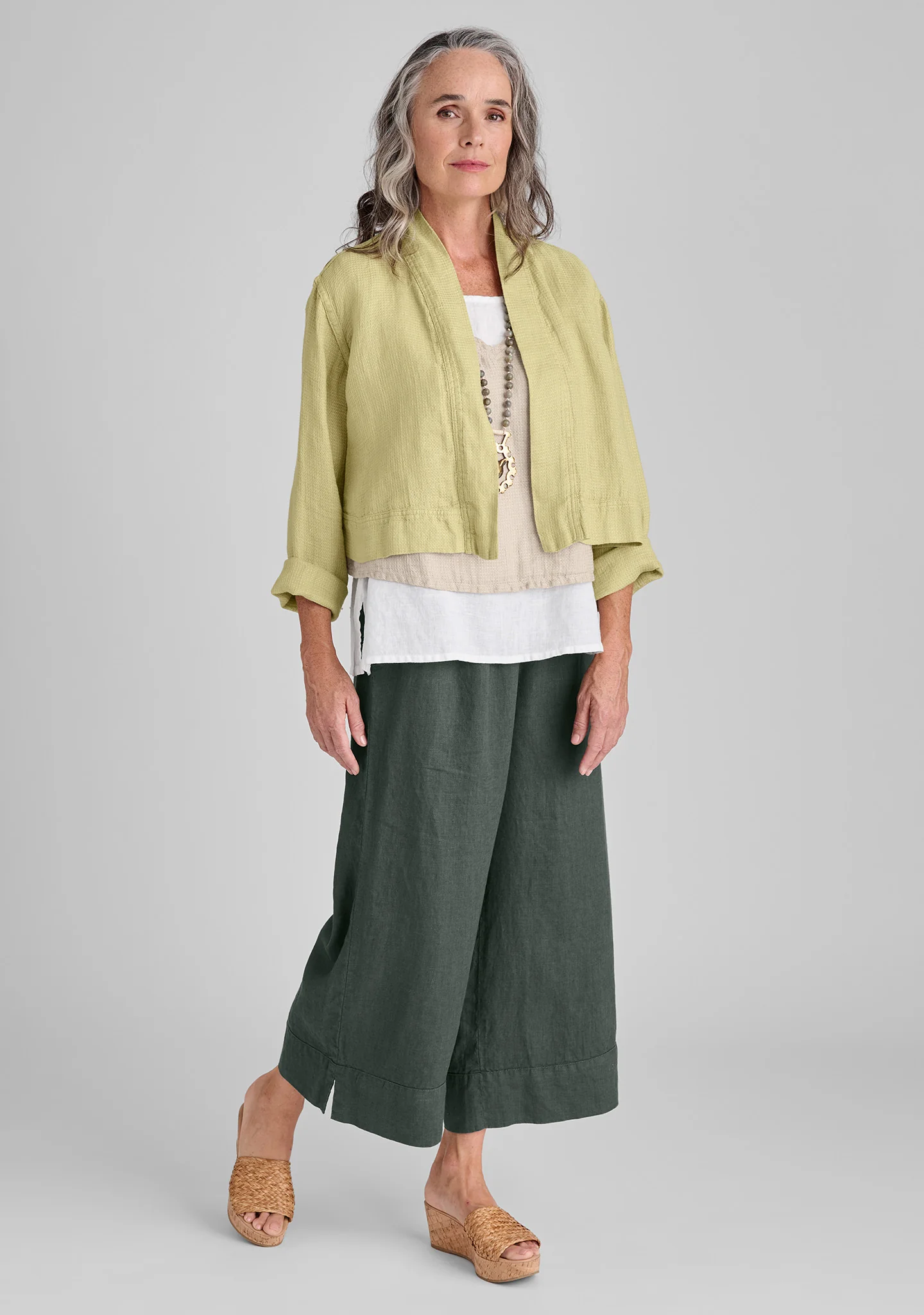 Cropped Cardigan - Linen Cardigan - FINAL SALE - Image 3