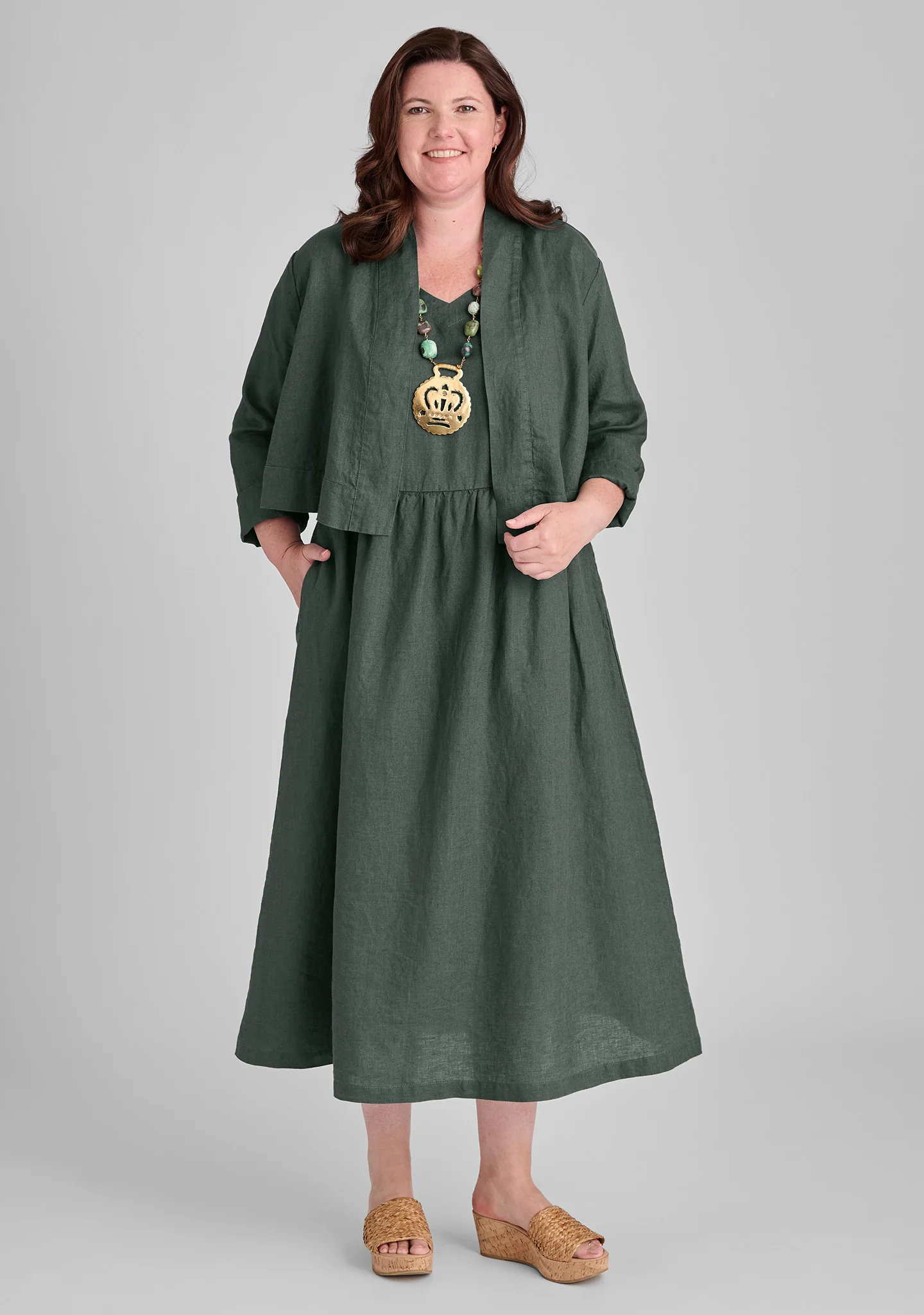 Cropped Cardigan - Linen Cardigan - FINAL SALE - Image 6
