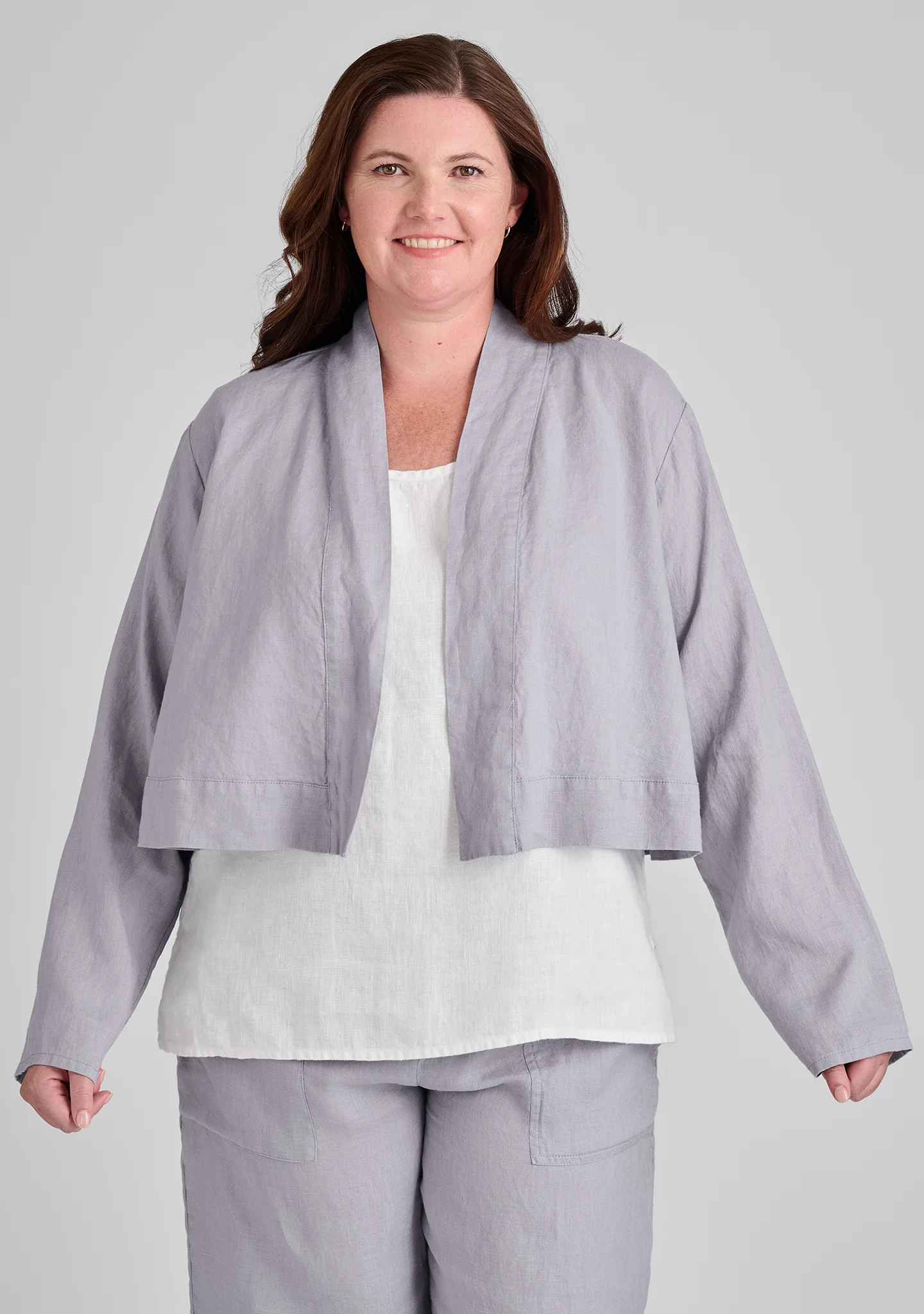 Cropped Cardigan - Linen Cardigan - FINAL SALE - Image 7