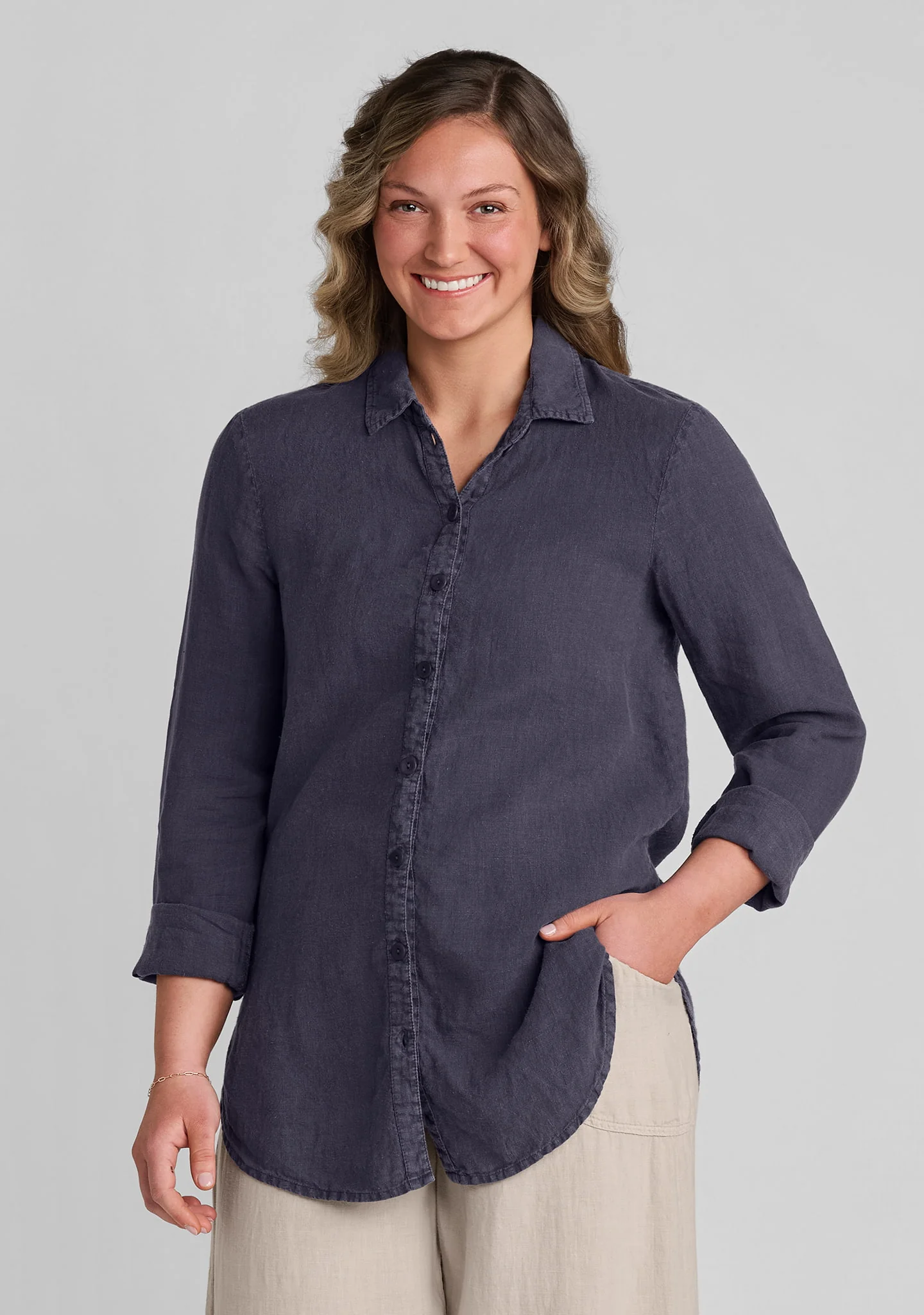 Crossroads Blouse - Linen Button Down Shirt - Image 7