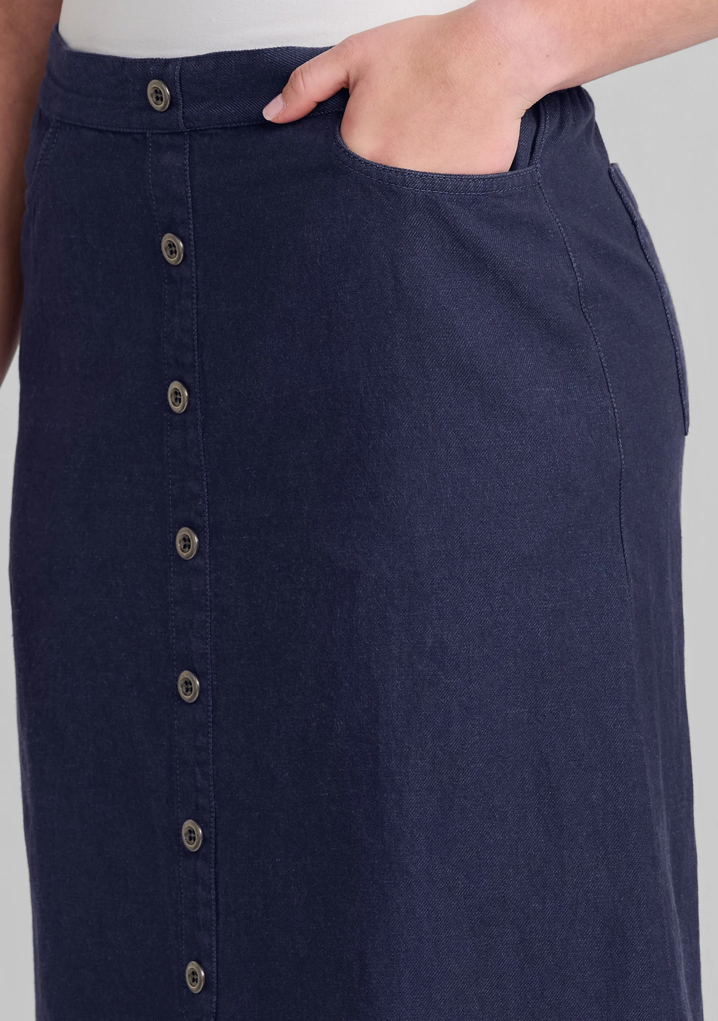 Denim Skirt - Linen/Cotton Blend - FINAL SALE - Image 4