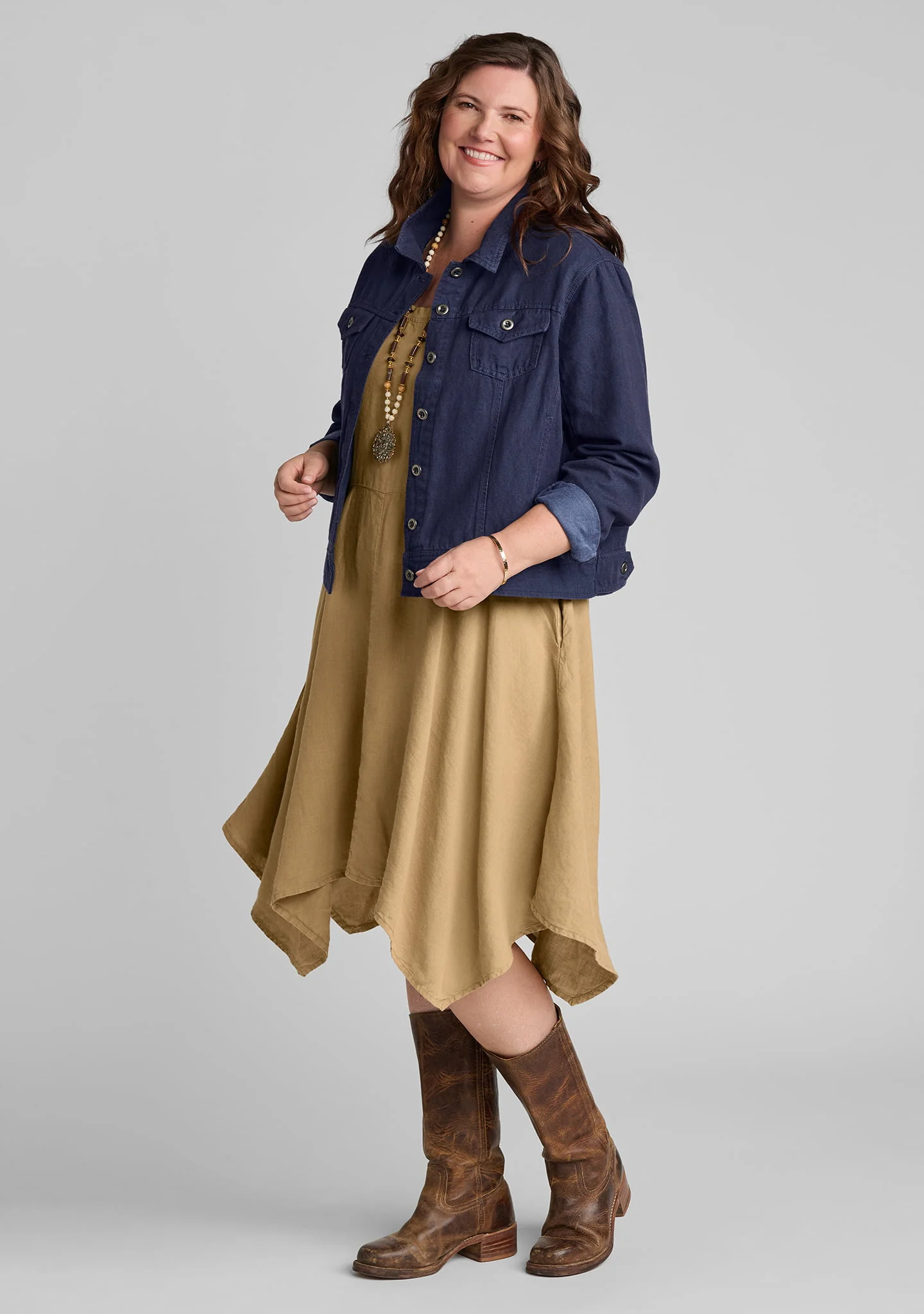 Edgy Dress - Sleeveless Linen Dress - Image 3