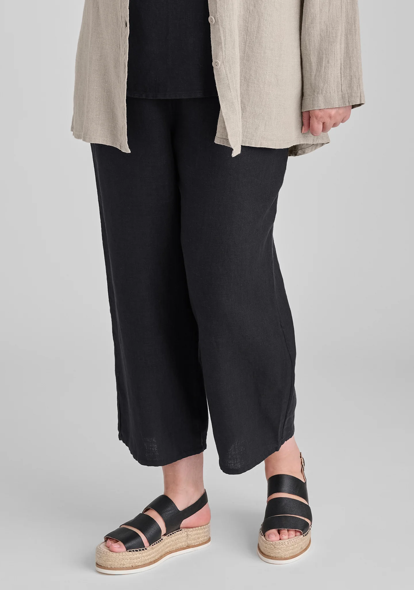 Floods - Linen Pants With Elastic Waist - Image 4