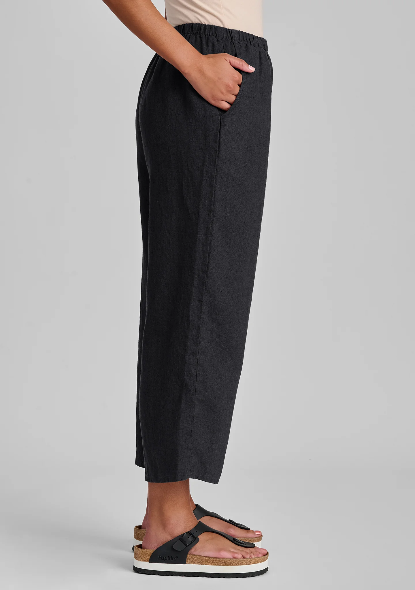 Floods - Linen Pants With Elastic Waist - Image 7