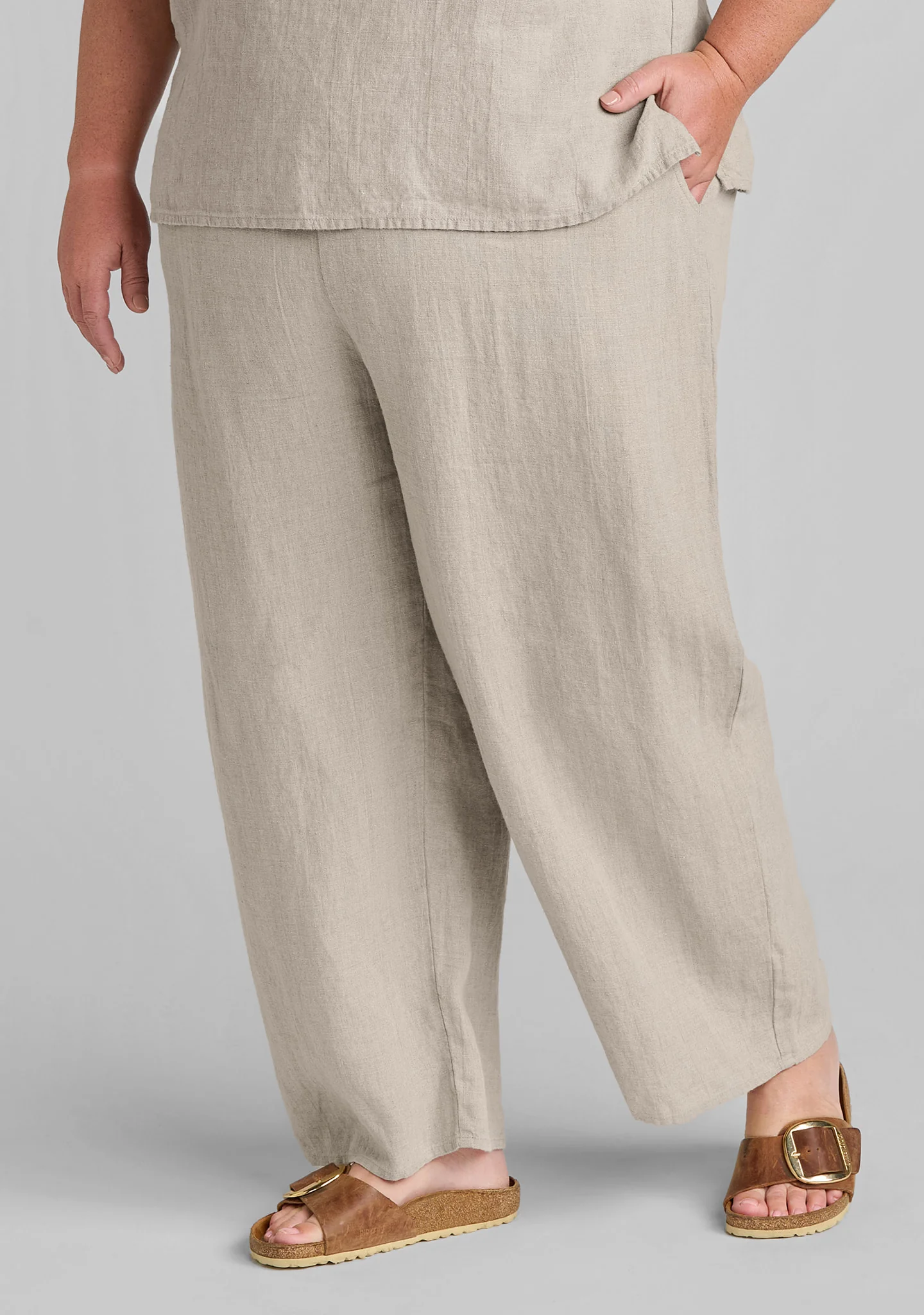 Floods - Linen Pants With Elastic Waist - Image 9