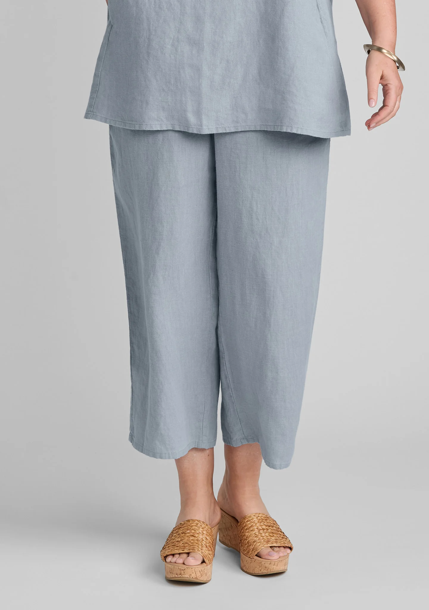 Floods - Linen Pants With Elastic Waist - Image 4