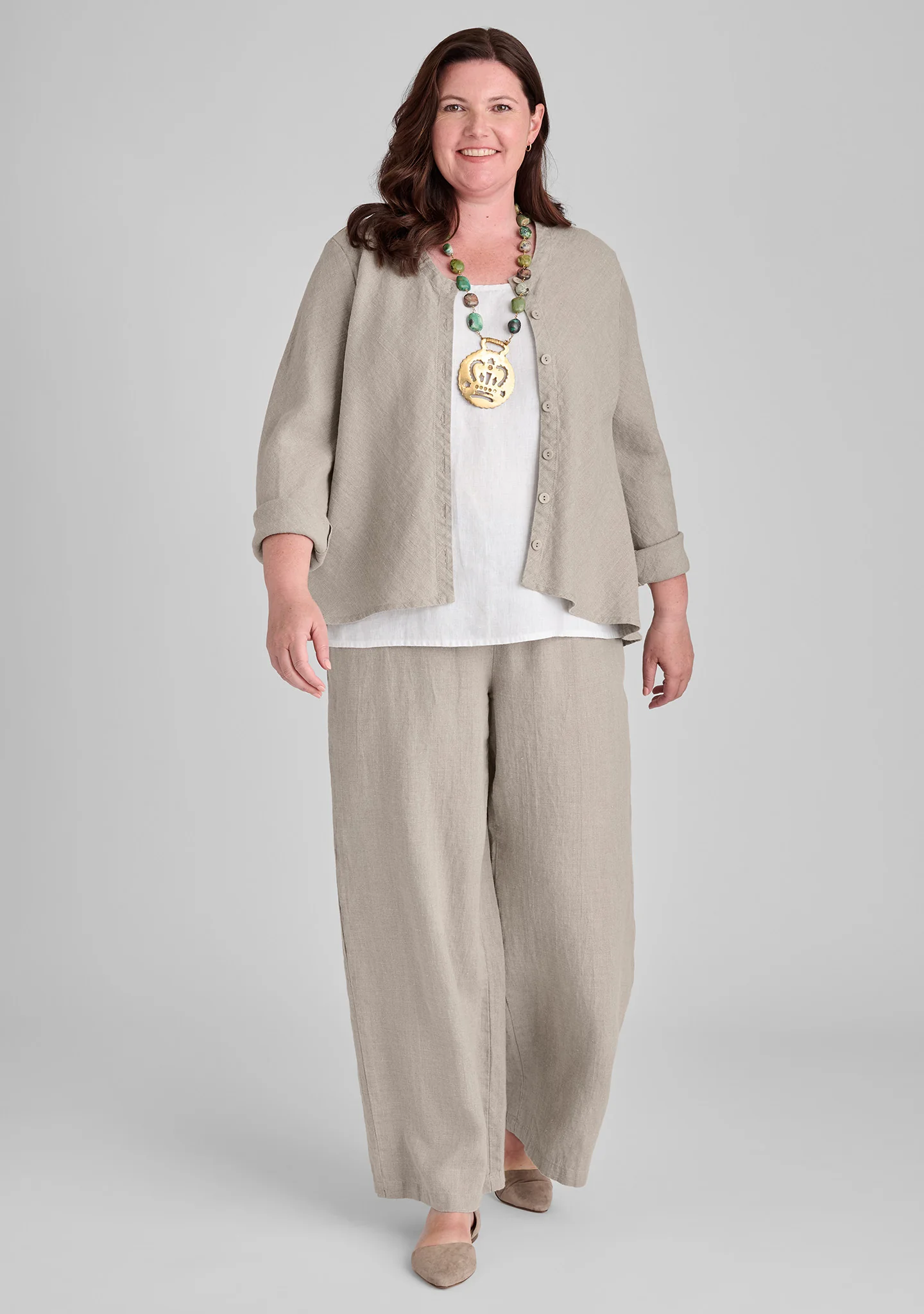 Flowing Pant - Linen Pants With Elastic Waist - Image 4