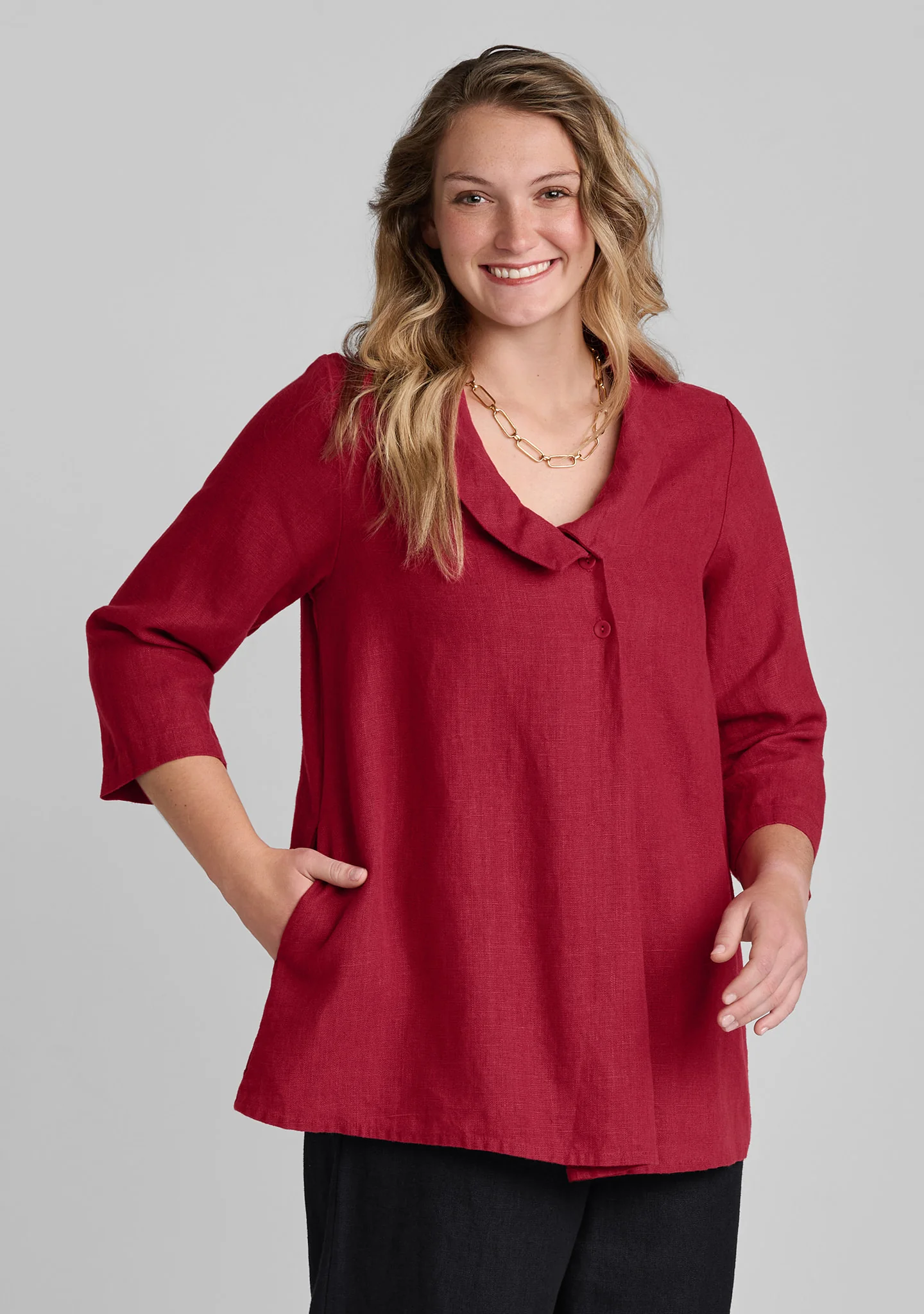 Folded Blouse - Linen Pullover - FINAL SALE - Image 4