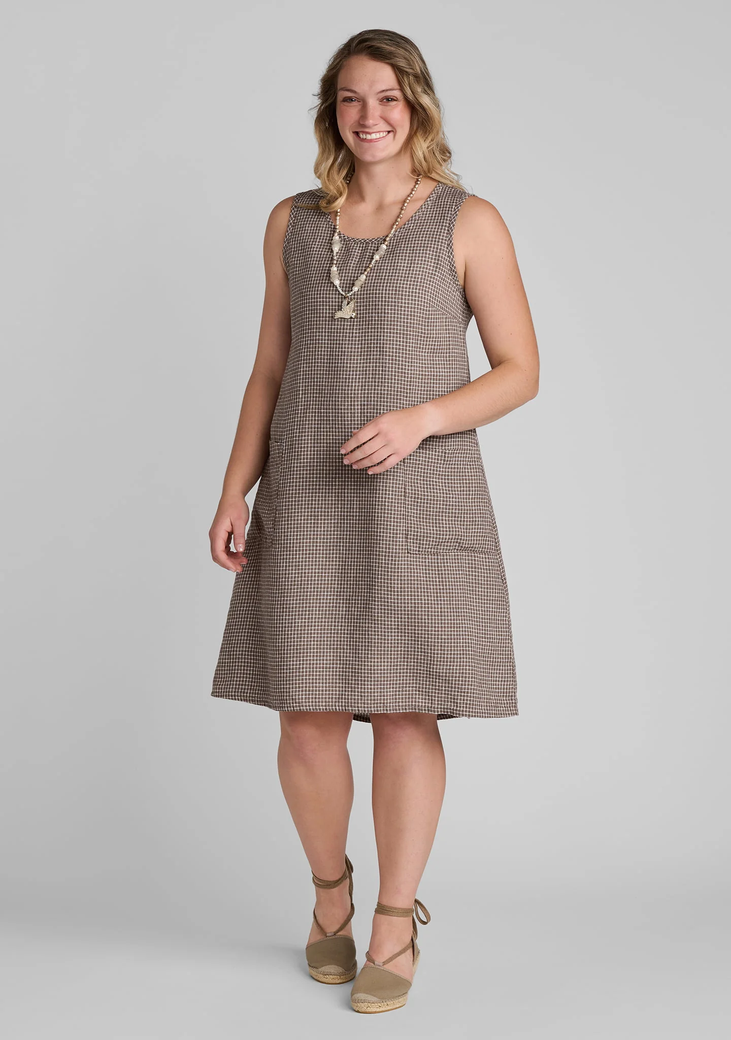 Gathered Back Dress - Linen Shift Dress - Image 3