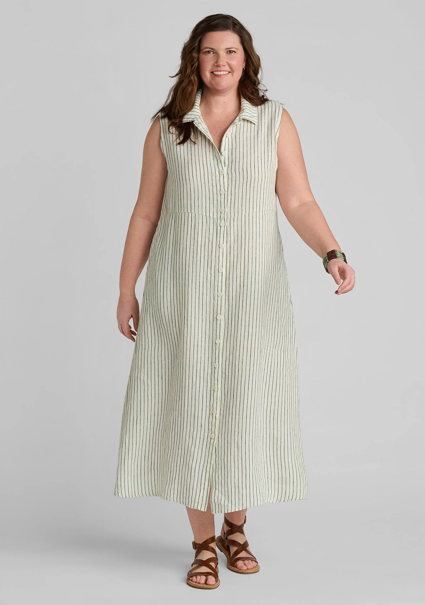 Marlowe Dress - Sleeveless Linen Maxi Dress - Image 3