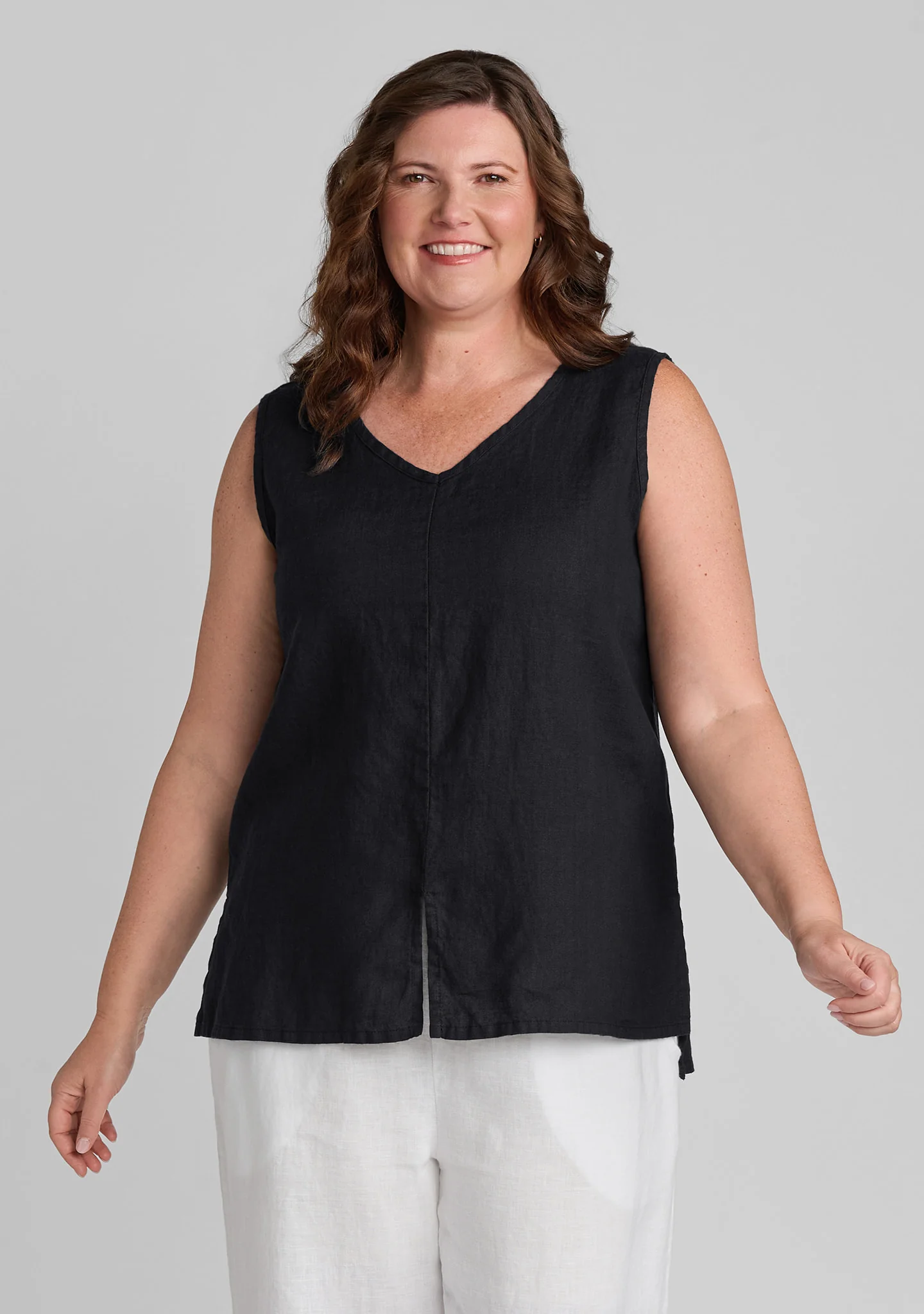 Open Tank - Linen Tank Top - Image 3