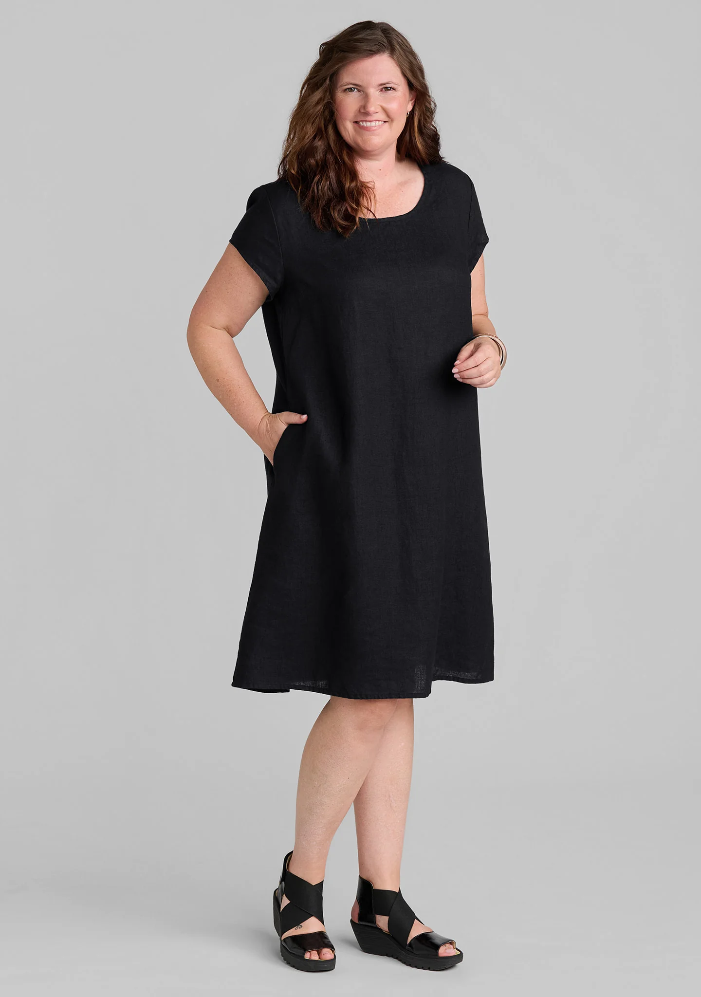 Pleat Back Dress - Linen Dress - Image 3