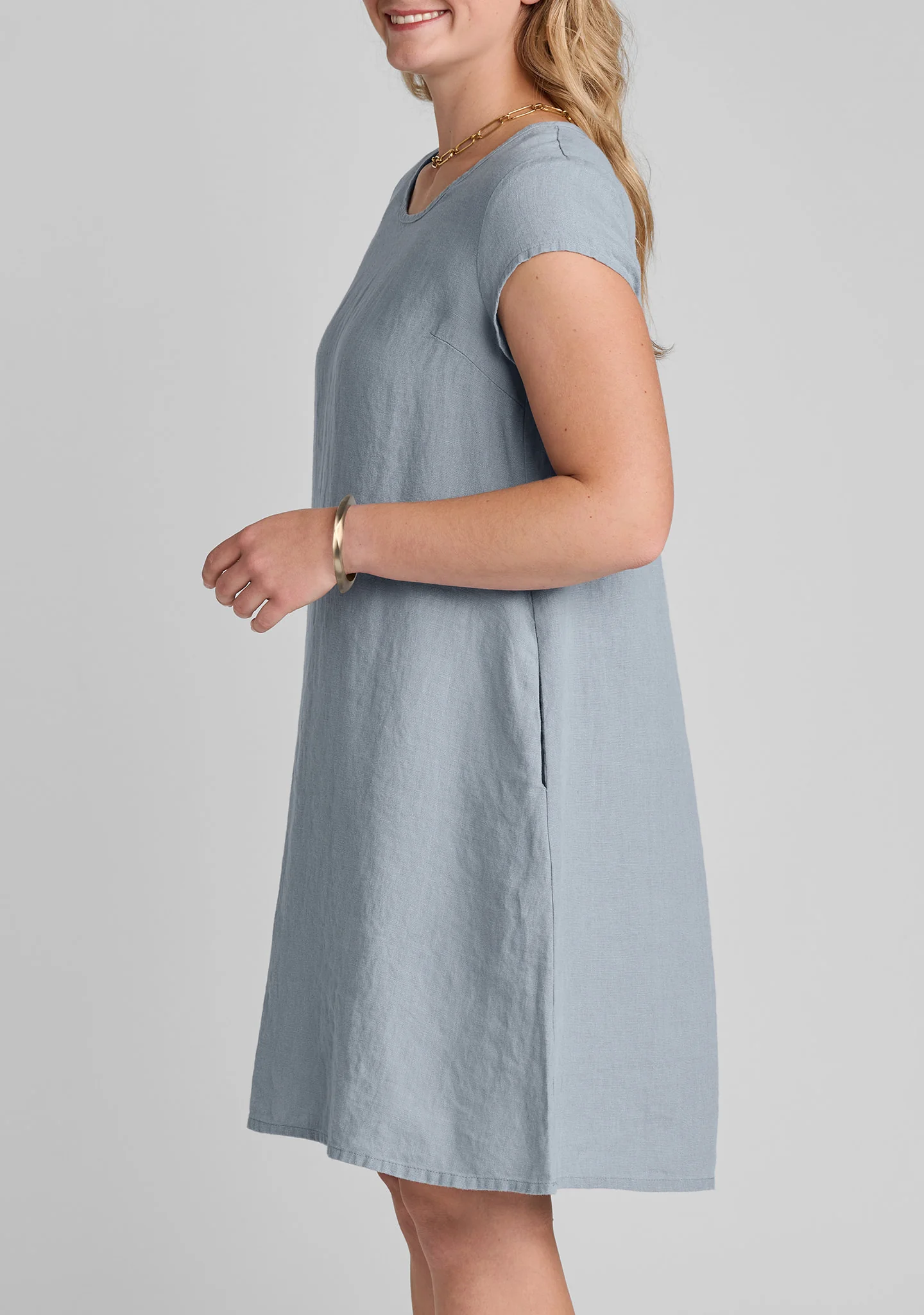Pleat Back Dress - Linen Dress - Image 4