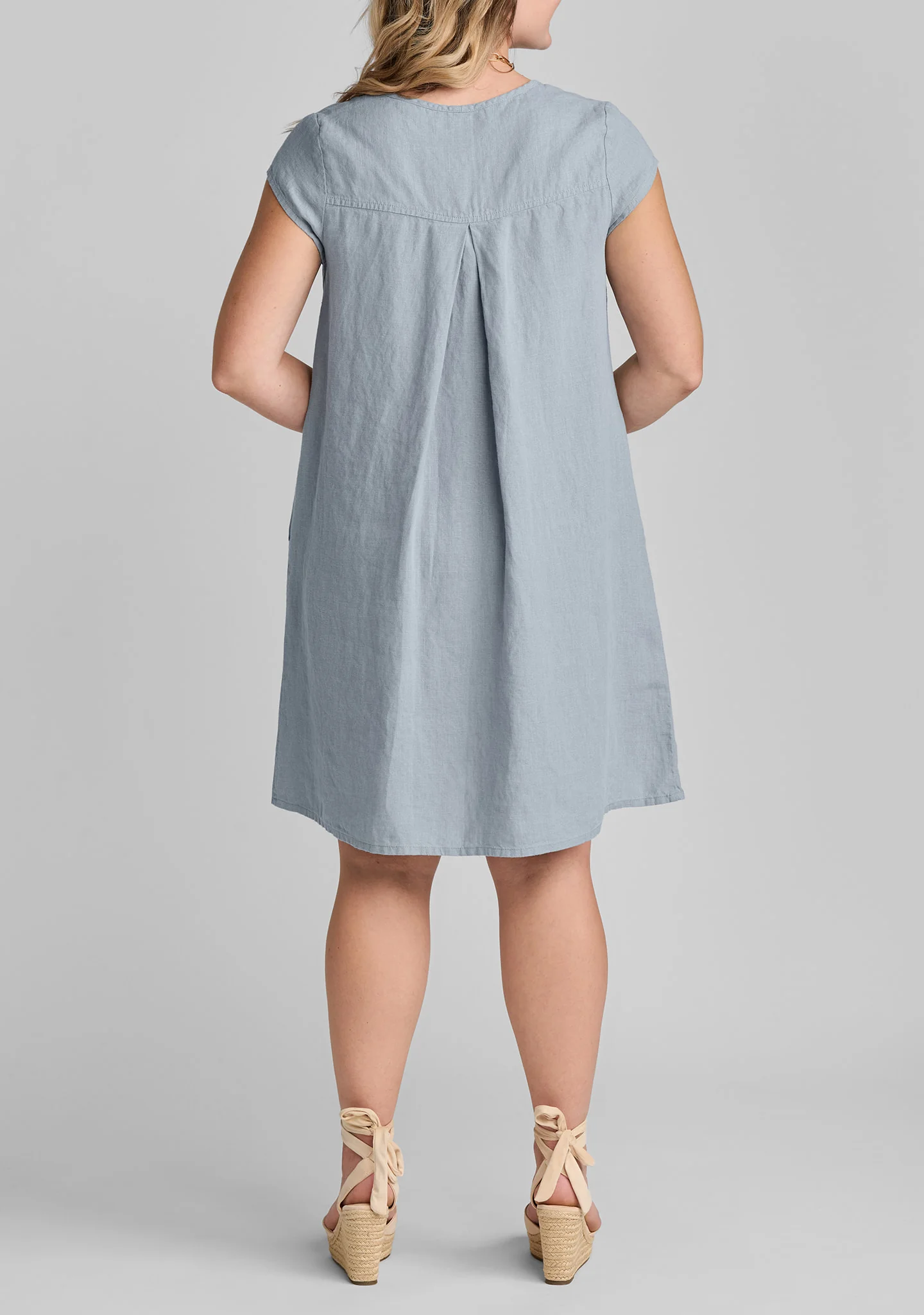Pleat Back Dress - Linen Dress - Image 7