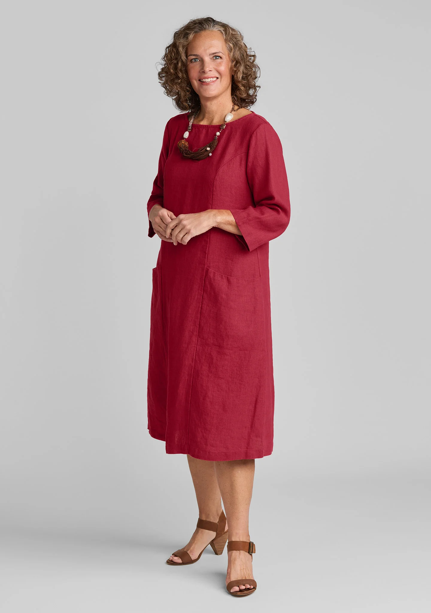 Slouch Pocket Dress - Linen Shift Dress - FINAL SALE - Image 4