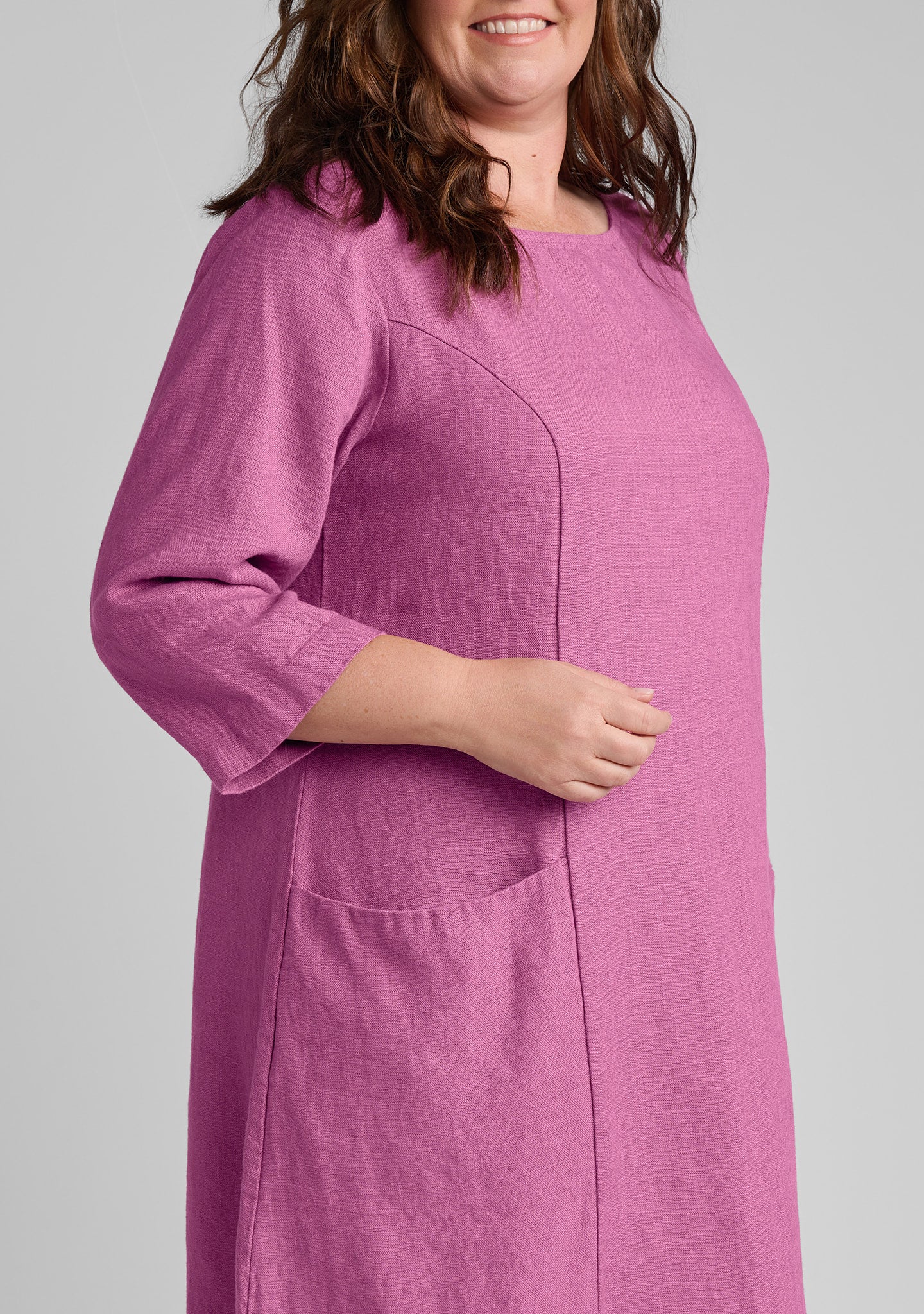 Slouch Pocket Dress - Linen Shift Dress - FINAL SALE - Image 5