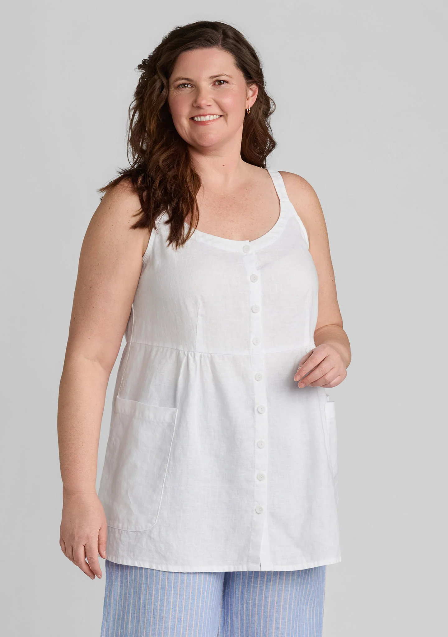 Sun Top - Sleeveless Linen Shirt - Image 4