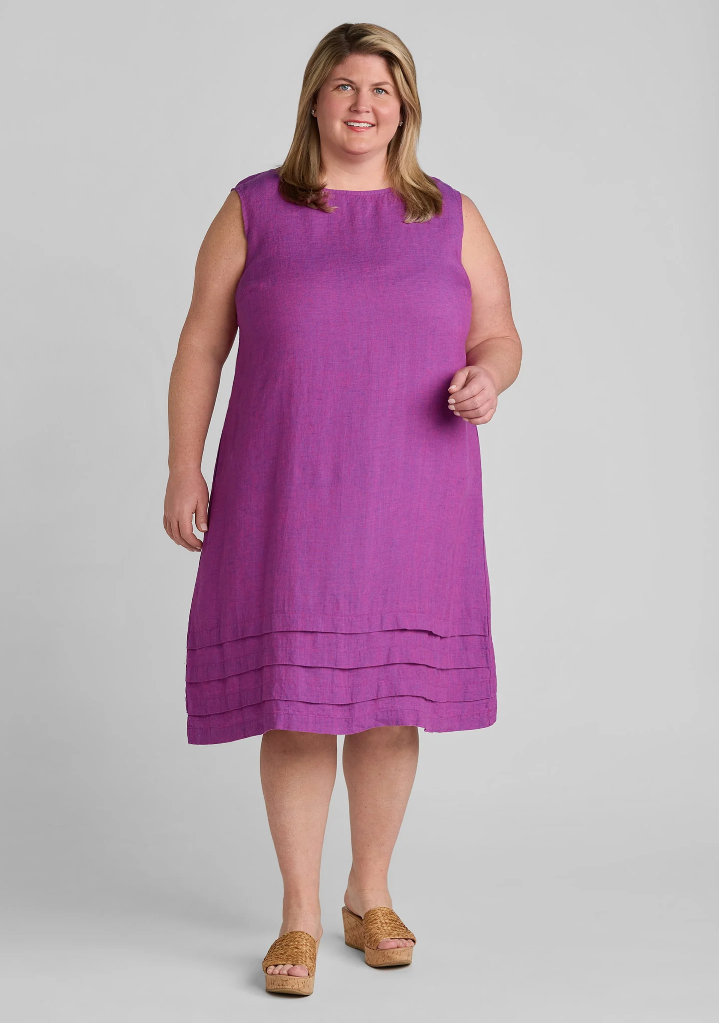 Tuck Dress - Linen Shift Dress - Image 3