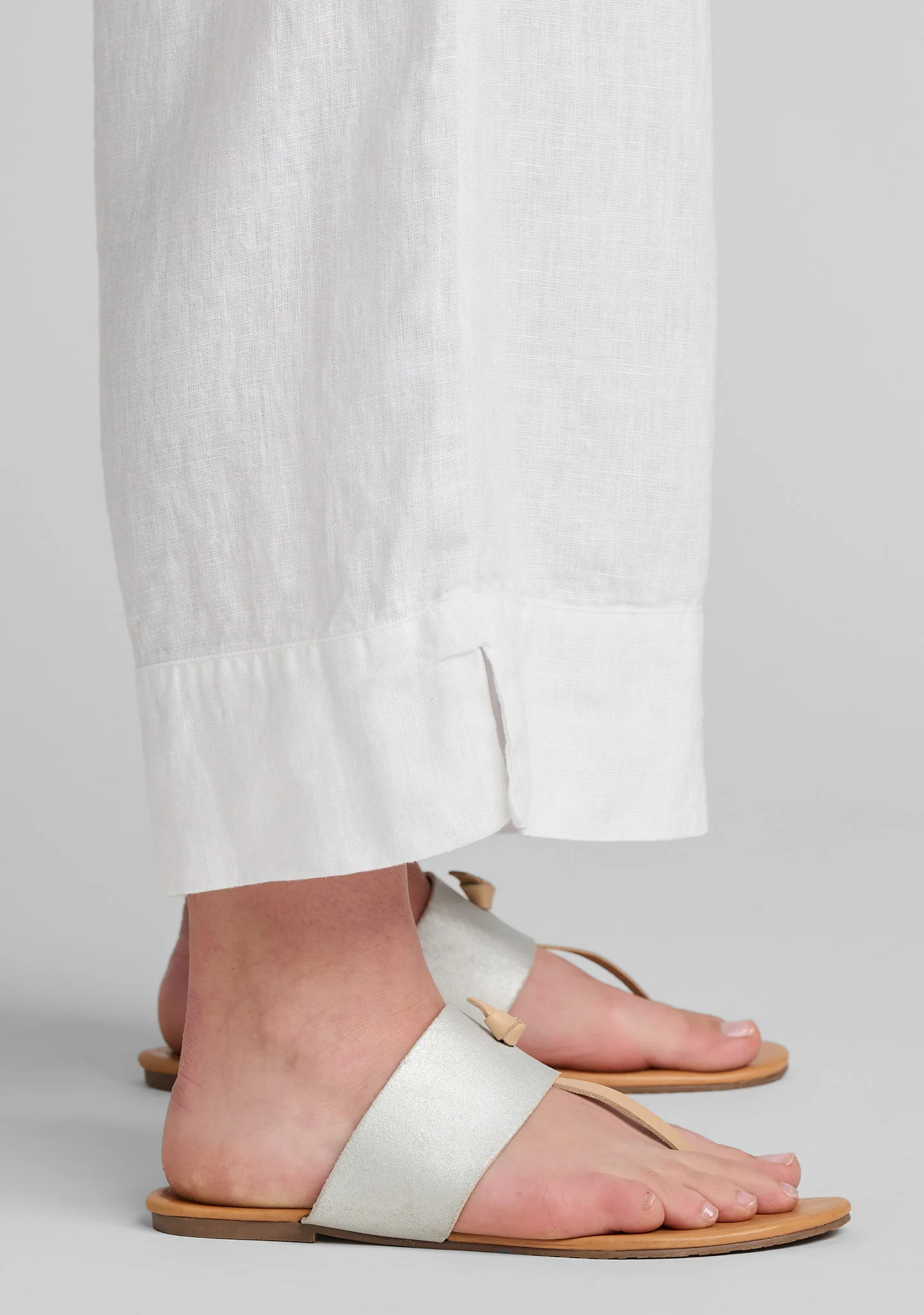 Vented Cuff Pant - Linen Pants With Elastic Waist - Image 4