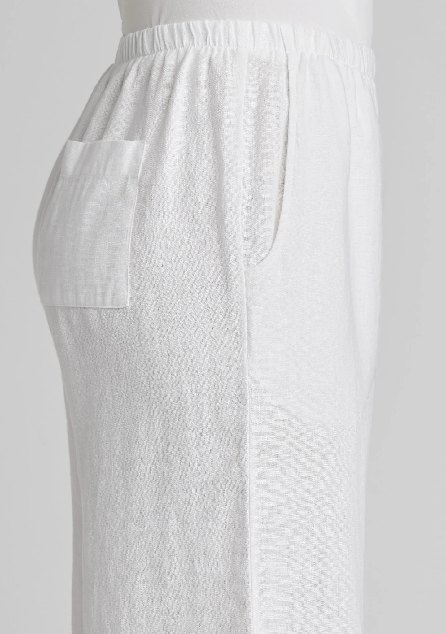 Vented Cuff Pant - Linen Pants With Elastic Waist - Image 6