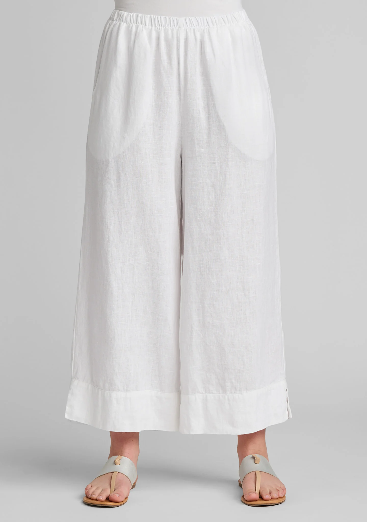 Vented Cuff Pant - Linen Pants With Elastic Waist - Image 7