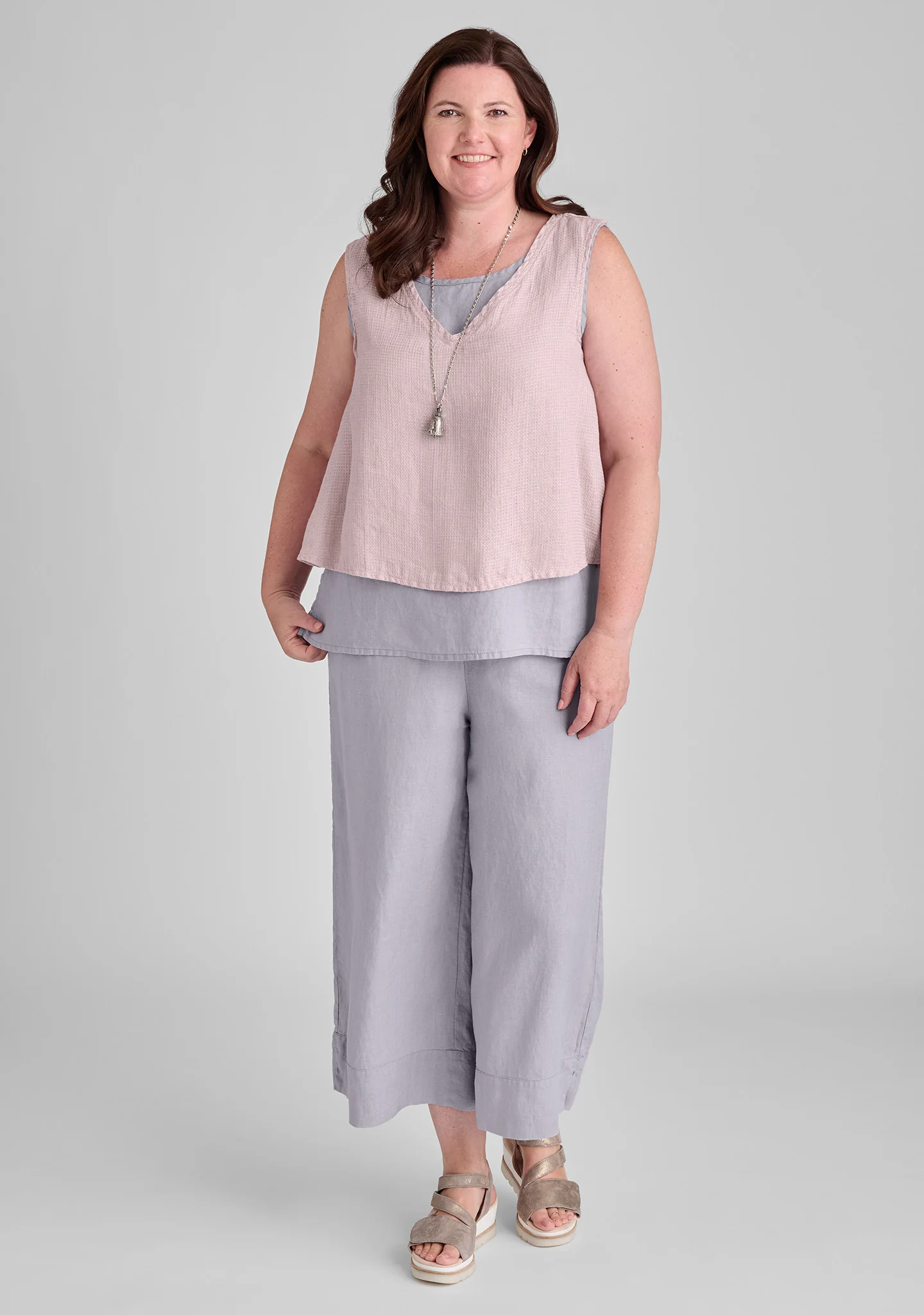 Vented Cuff Pant - Linen Pants With Elastic Waist - FINAL SALE - Image 3